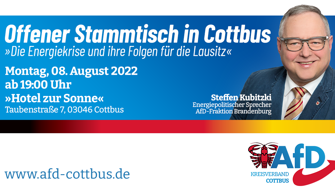 Offener Stammtisch mit Steffen Kubitzki (MdL) am 08. August