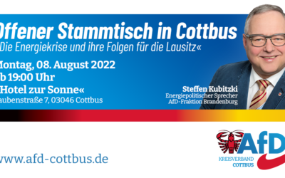 Offener Stammtisch mit Steffen Kubitzki (MdL) am 08. August