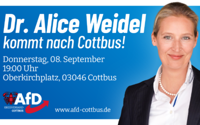 Dr. Alice Weidel kommt nach Cottbus!