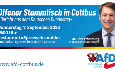 Offener Stammtisch der AfD Cottbus am 7. September