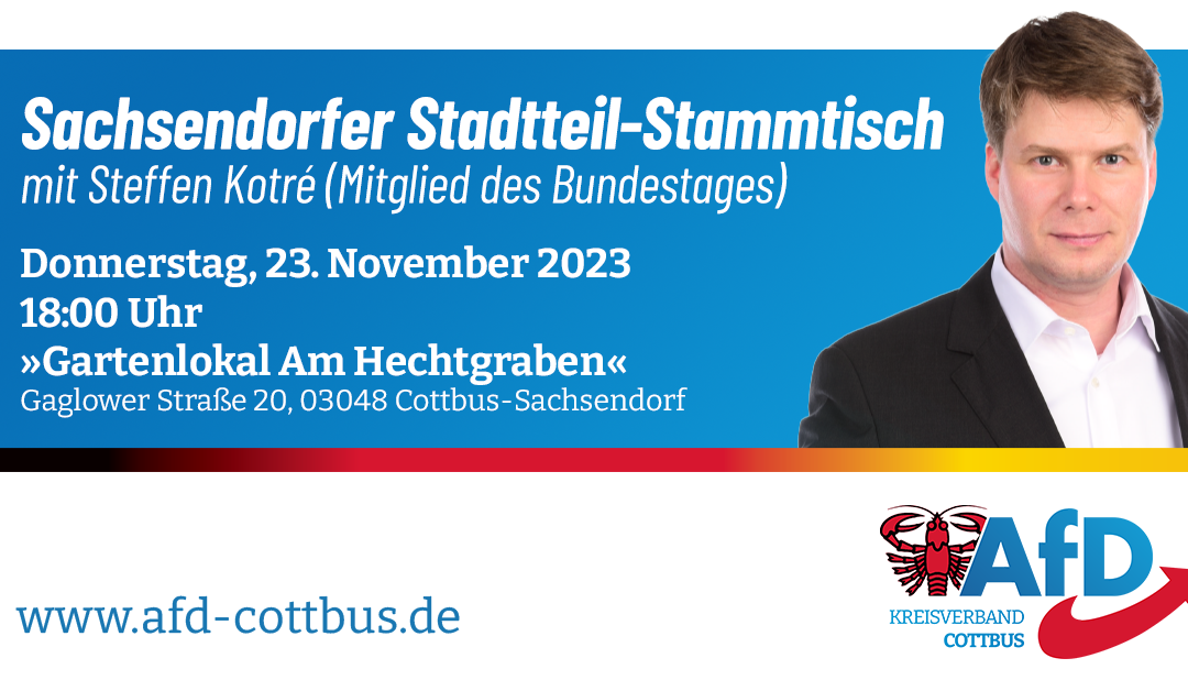 Sachsendorfer Stadtteil-Stammtisch am 23. November 2023