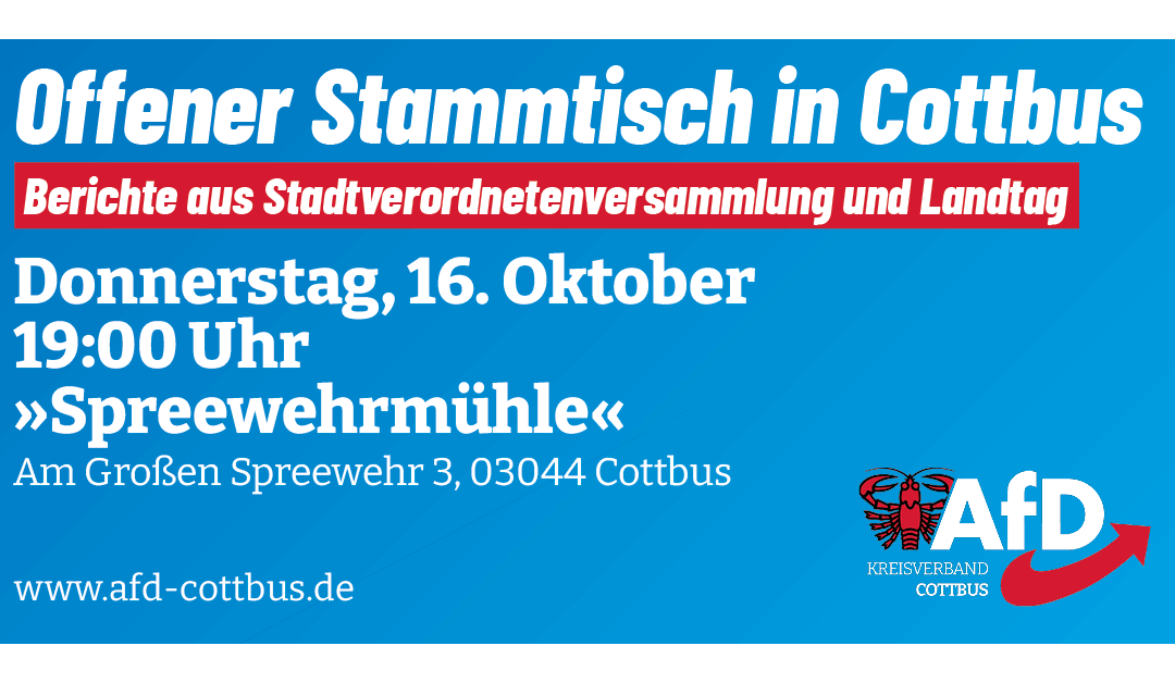 Offener Stammtisch am 16. Oktober 2025