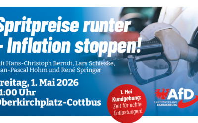 1. Mai-Demo in Cottbus: Spritpreise runter – Inflation stoppen!