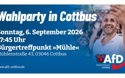 Wahlparty in Cottbus am 6. September 2026